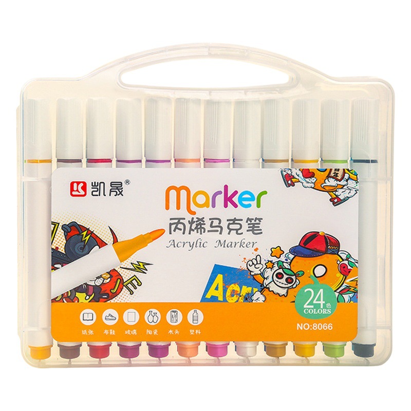36 color acrílico marcador DIY pintura a base de agua color pluma niños graffiti marca pintura acrílico pluma al por mayor