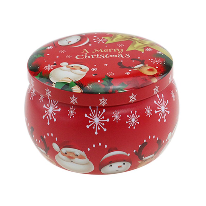 新しい 2.2 オンスブリキクリスマス香りキャンドル缶在庫卸売ホリデープロモーション包装クリスマス缶|undefined
