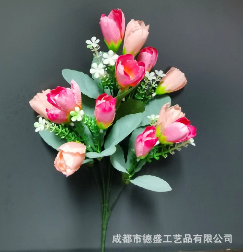 Chengdu Desheng fábrica al por mayor de múltiples cabezas Magnolia flor artificial hogar sala de estar decoración de la boda decoración suave arreglo floral de flores