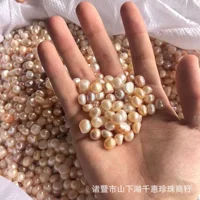 Натуральный пресноводный жемчуг оптом, лекарственные бусины, гранулы, измельченный порошок, без косточек и без отверстий, взвешивание для поклонения Будде, форма риса Манза