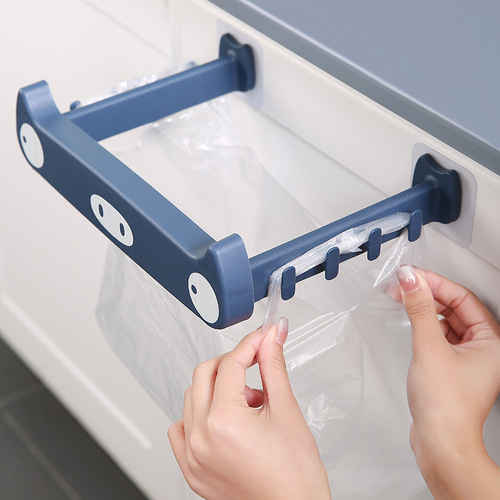 New piggy storage rack wall-mounted kitchen garbage bag hanger without punching cartoon rag garbage bag holder