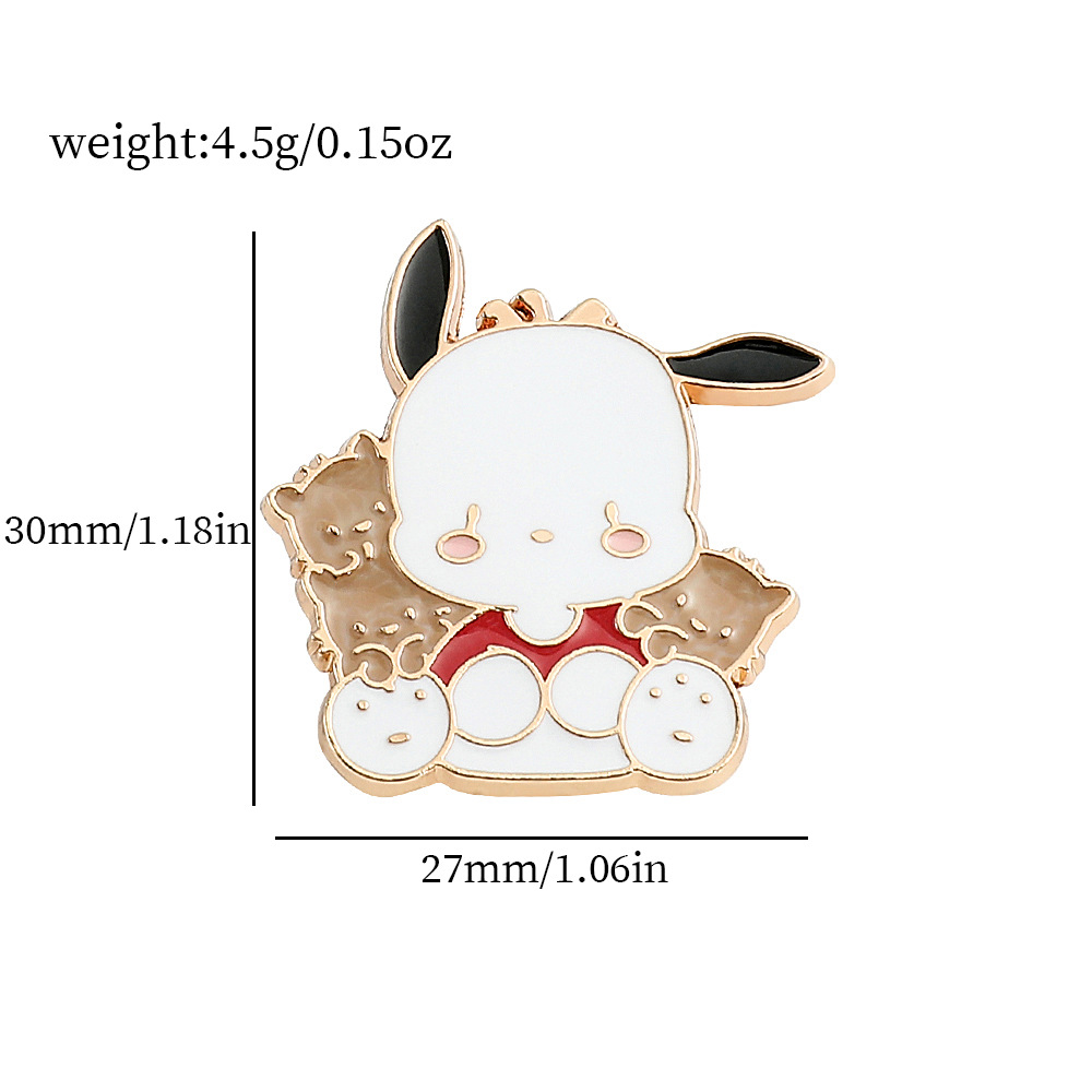 Venta caliente cien Sanrio serie de metal broche de dibujos animados coolomi Yugui perro KT gato todo-fósforo de moda insignia