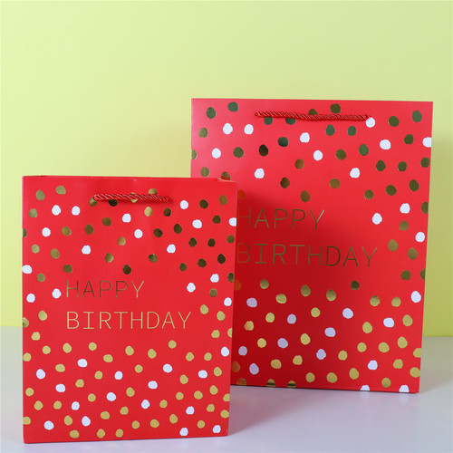 Vertical striped gold white card gift birthday paper bag red festive holiday gift bag wholesale bag