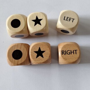 Shinazawa in stock Cross Hot Selling Game Dice Lotus 25mm Beech RIGHT LEFT Circle Five-pointed Star LCR