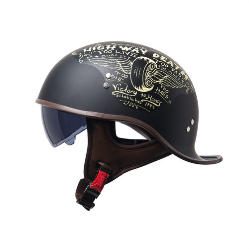 Motorcycle helmet for men summer half-helmet retro for women electric bike motorbike lightweight style with mirror