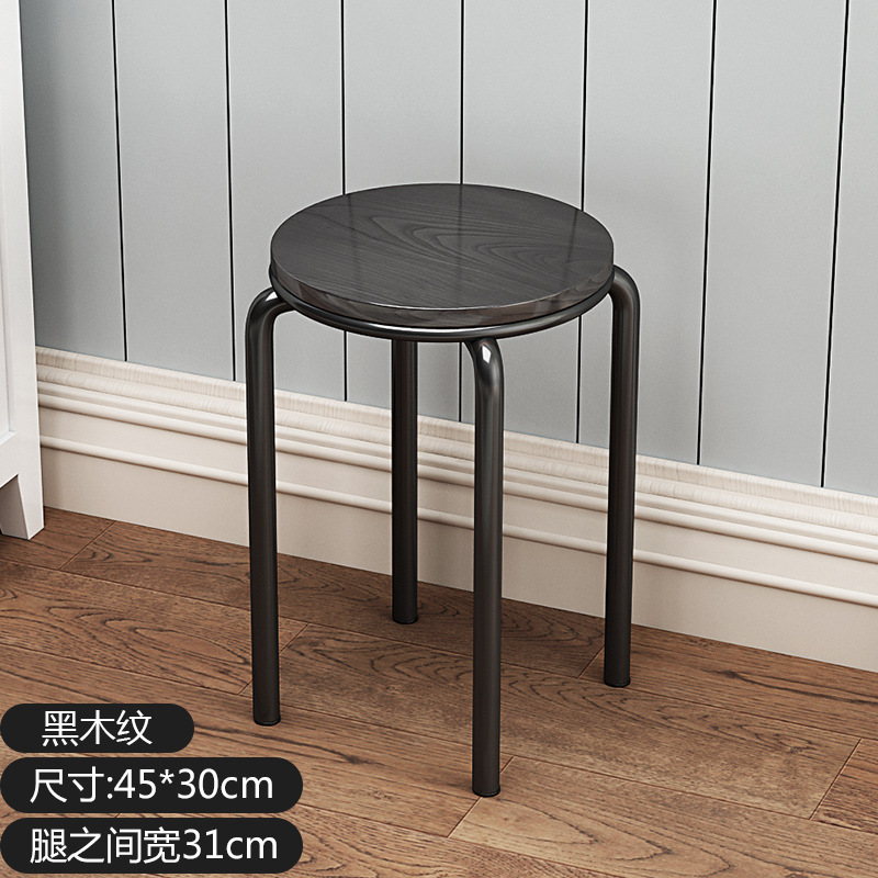 블랙 우드 패턴 스툴 (싱글 스툴)-4 개의 시작 샷