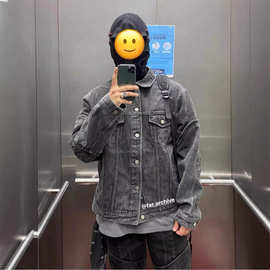 特价 far archive重磅水洗做旧铠甲工装牛仔夹克男2024新款潮外套