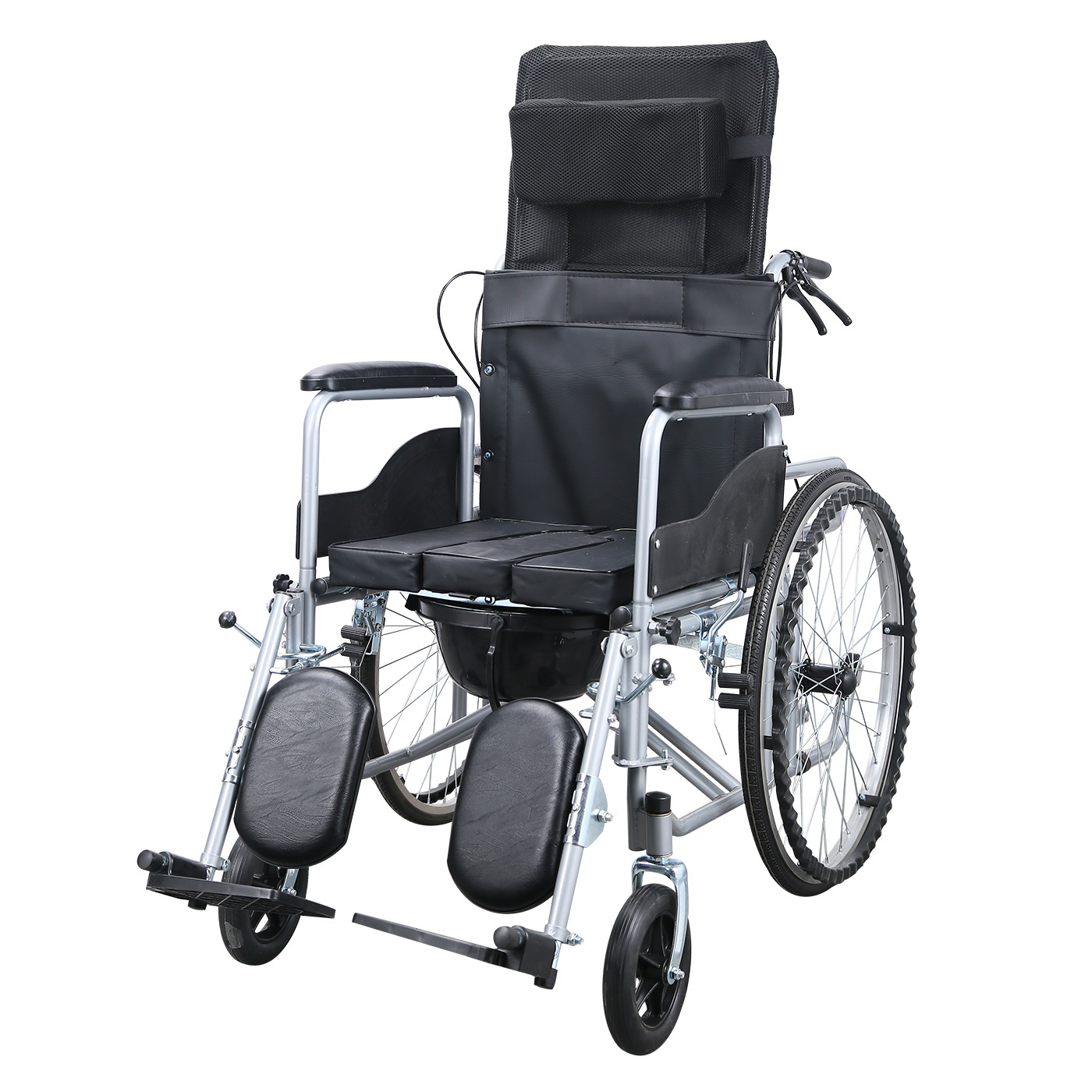 silla de ruedas plegable y ligera para personas mayores con inodoro multifuncional para personas mayores paralizadas discapacitadas empujando el tropo hidráulico