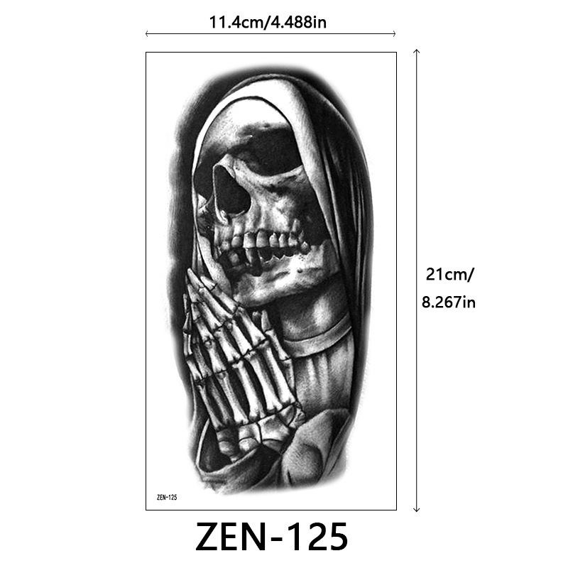 新品跨境 ZEN小全臂纹身贴半臂纹身贴动物花朵万圣节纹身贴tattoo|undefined