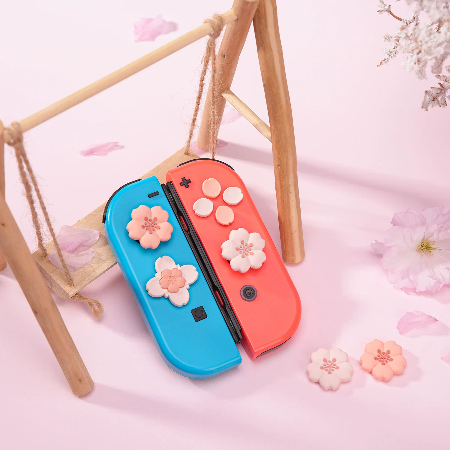 Я действительно хочу наклейки для ключей Nintendo Switch OLED NS с вишневым цветком, кепсы для переключателя, аксессуары к игровой консоли