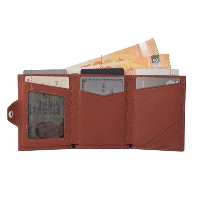 Amazon corto con cremallera RFID anti-robo cartera de tarjetas múltiples cartera cartera de caballo loco cartera de hombre