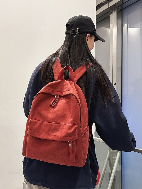 Retro Street Photography Couple Backpack New Trendy Fashion Travel Commuter Backpack Lightweight Junior High School Student School Bag