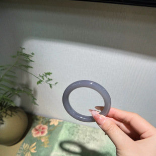 Jin Yutang Xinjiang Hotan Jade Bracelet Ice-clear Dreamy Beauty to the Heart of Smoke and Purple 55/12 A Soft Romance