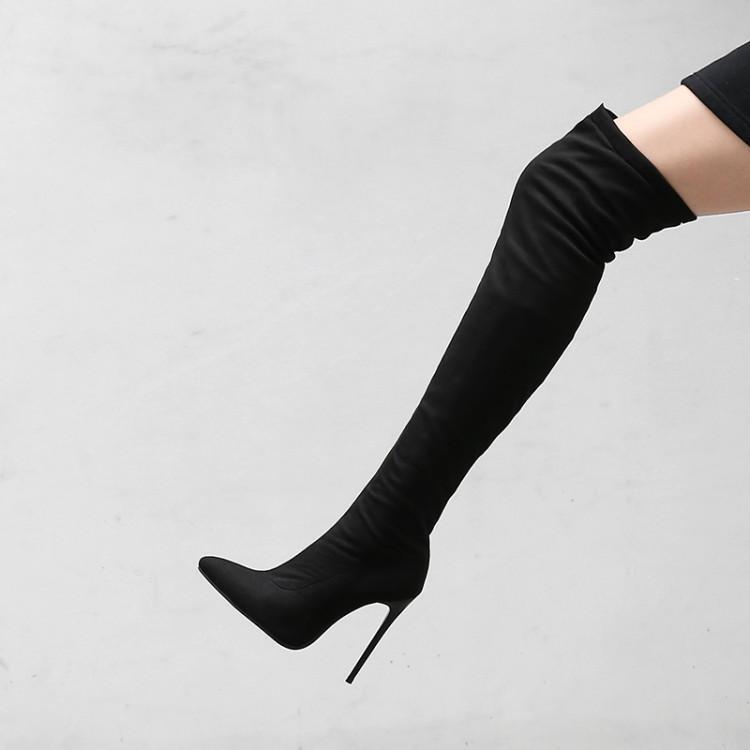 12cm High Heel Over-the-Knee Boots Large Size Boots 40-43 44 45 46 47 48 Extra Large Size Long Boots for Women