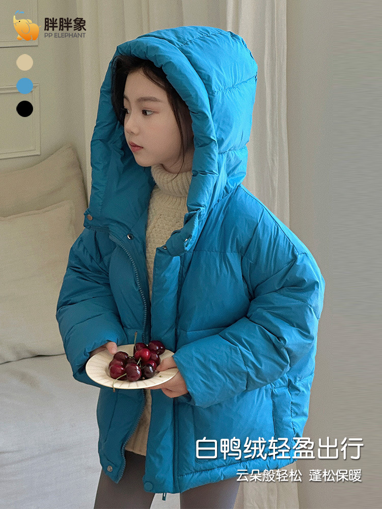 Nuevos niños, niños pequeños y medianos, niños mayores, oro negro, calor de diamante negro, chaqueta de plumón para niños y niñas, chaqueta corta