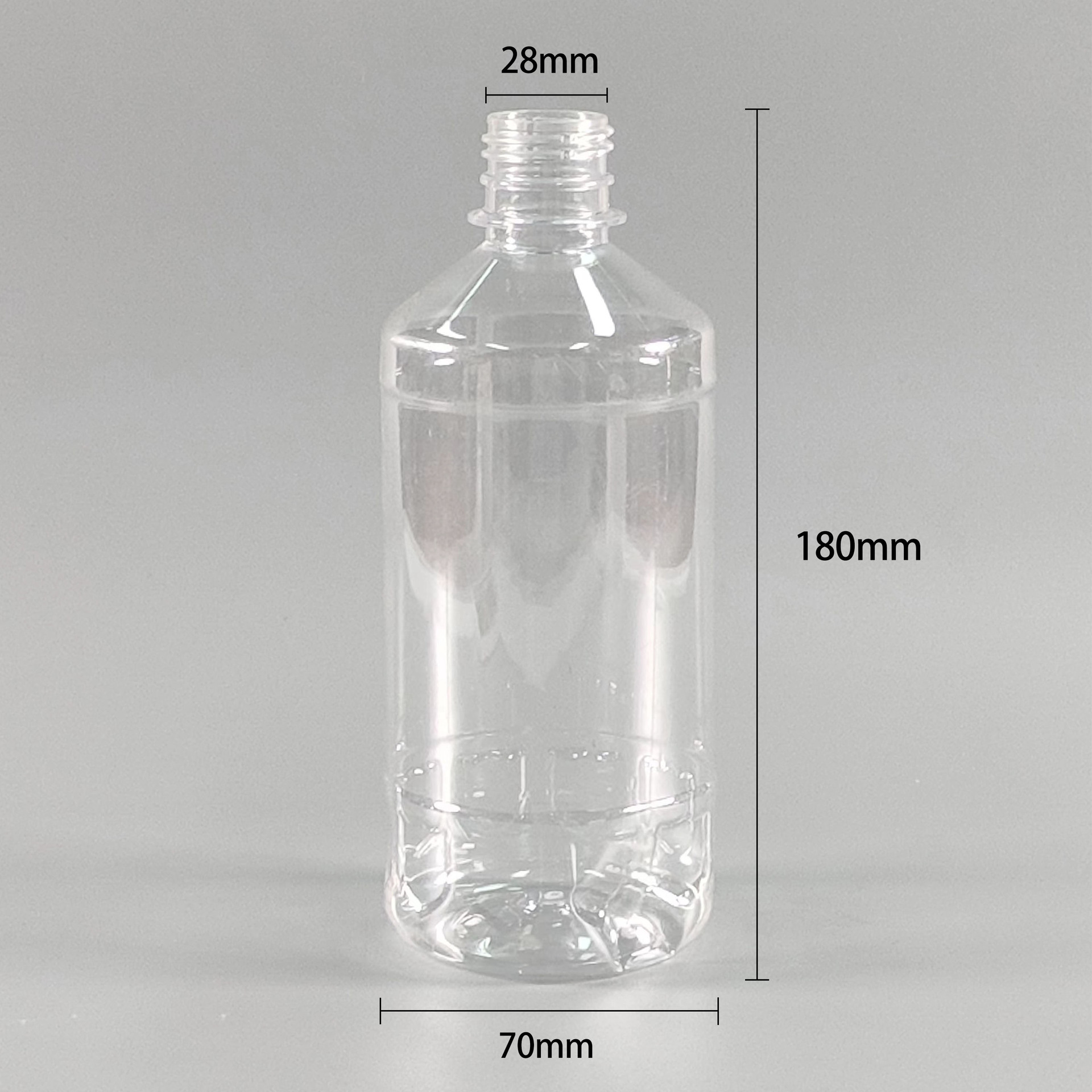 批发500ml毫升玻璃水塑料瓶子28牙塑料瓶酒精瓶喷雾瓶pet透明圆肩