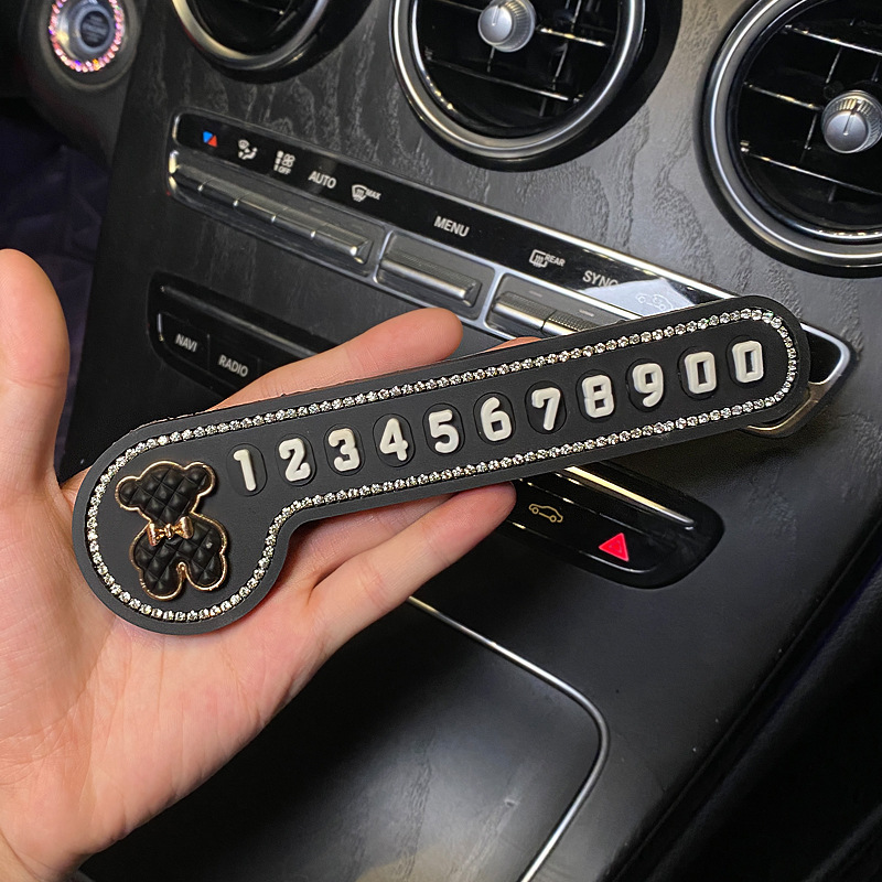 Placa de estacionamiento temporal para automóvil, placa de matrícula, decoración, transferencia creativa de automóvil, tarjeta de automóvil, placa de teléfono, automóvil de dama linda