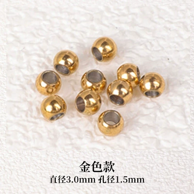 beads titanium steel beads loose — Zərgərlik ara hissələri - free-shipping-for-orders-over-38-titanium-steel-beads-gold-3mm-100-pieces