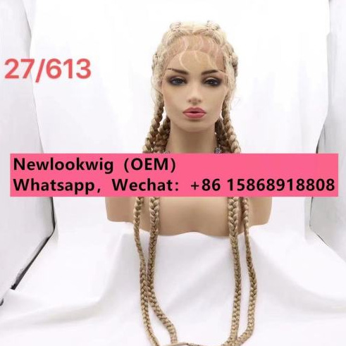 Europa y los Estados Unidos comercio electrónico transfronterizo Amazon frente encaje trenzado trenzado gran peluca europea y americana negro en stock 0032