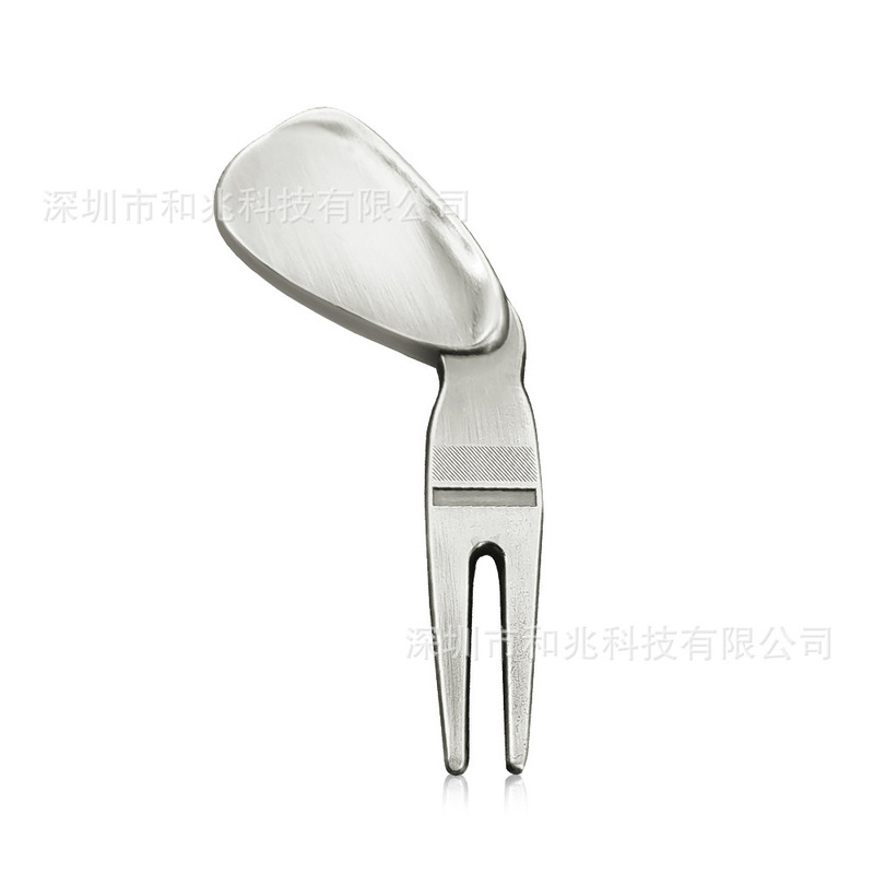 高尔夫果岭叉可折叠配磁性马克金属球位标多功能弹出式修复叉铲草|undefined