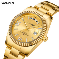 手錶 品牌男表夜光鋼帶男士手錶防水時尚潮流外貿手錶男批發