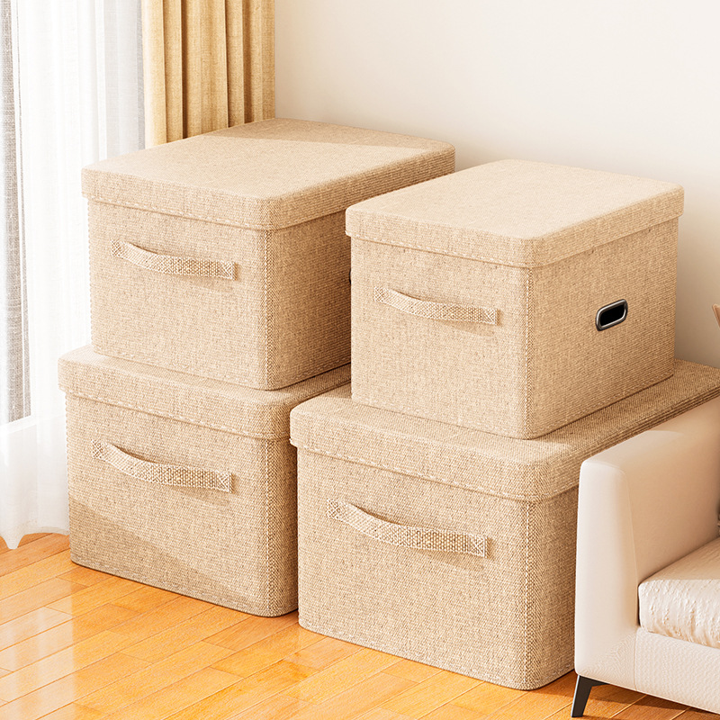 璐美模造麻バックル天地蓋収納ボックス大容量折りたたみ服専用箱タンス整理神器