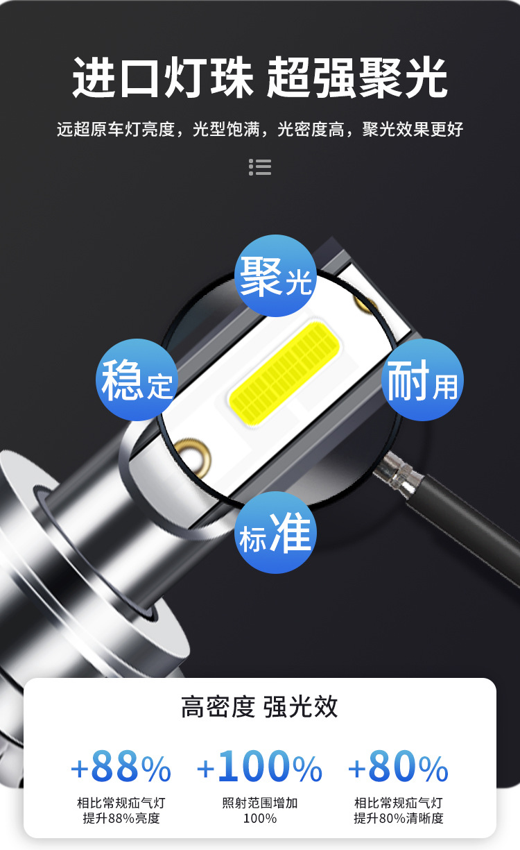 New Chenglong M3 H7 H5 T5 L3 L2 M5 modified LED headlights, super bright high beam and low beam bulbs, 24V for trucks