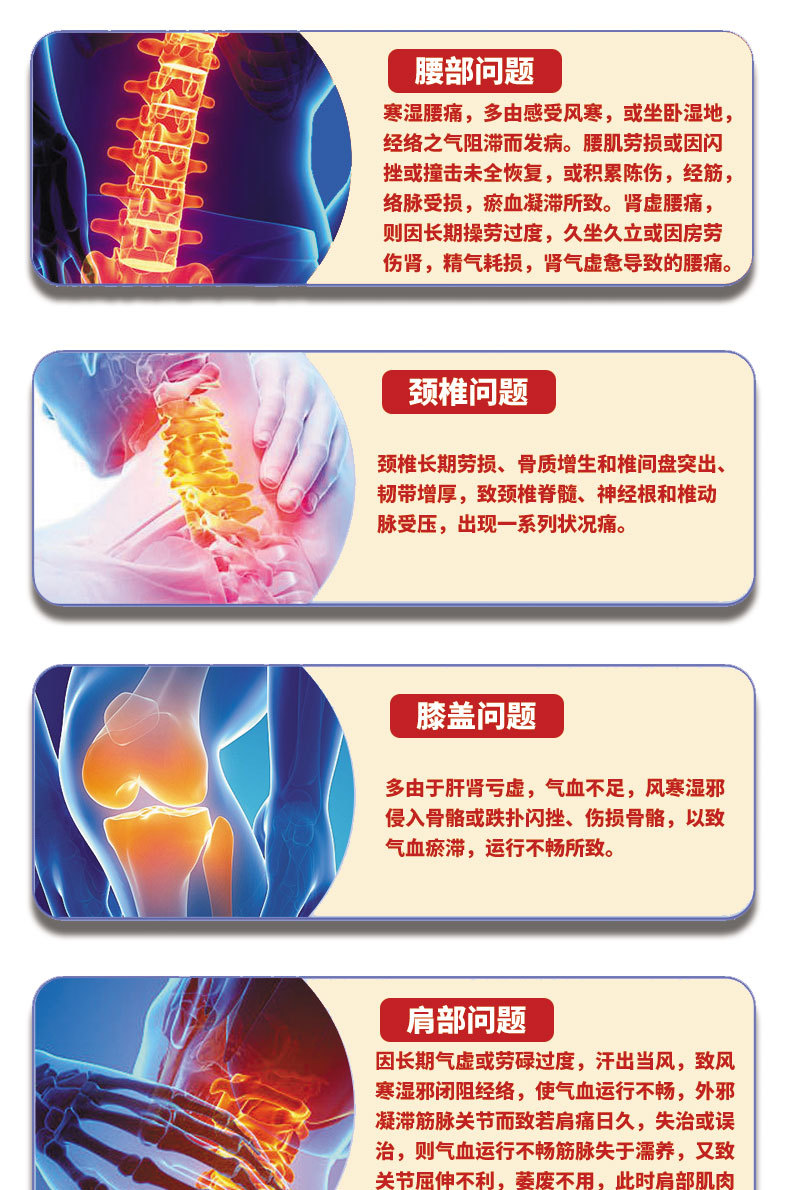 Tai Hu Gao Herbal Pain Relief Patches for Joint Knee Lumbar Neck Shoulder Support 12x9cm 6 Patches per Box in use