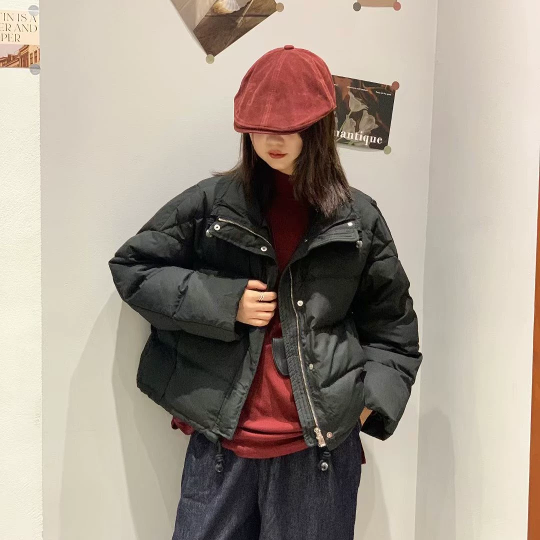 Fashionable down jacket, drawstring