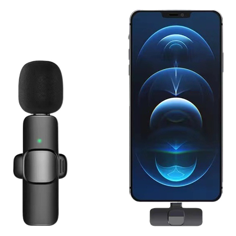 Clip de collar inalámbrico micrófono uno para dos teléfono móvil al aire libre micrófono vivo Bluetooth grabación radio reducción de ruido mini