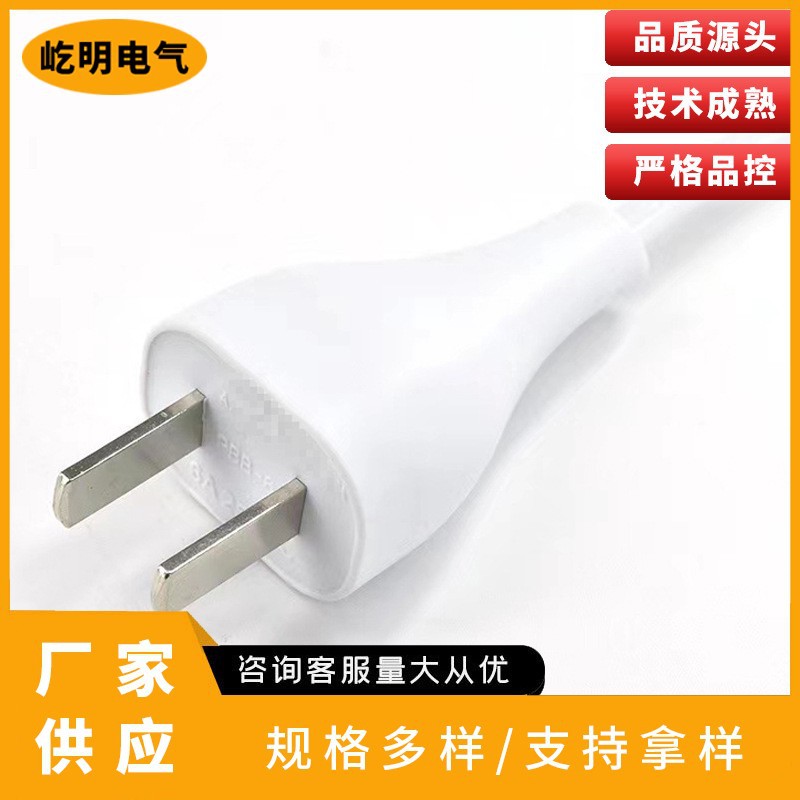 厂家两芯国标电源线插头小米用可定家电电器电饭煲吹风机电风扇电