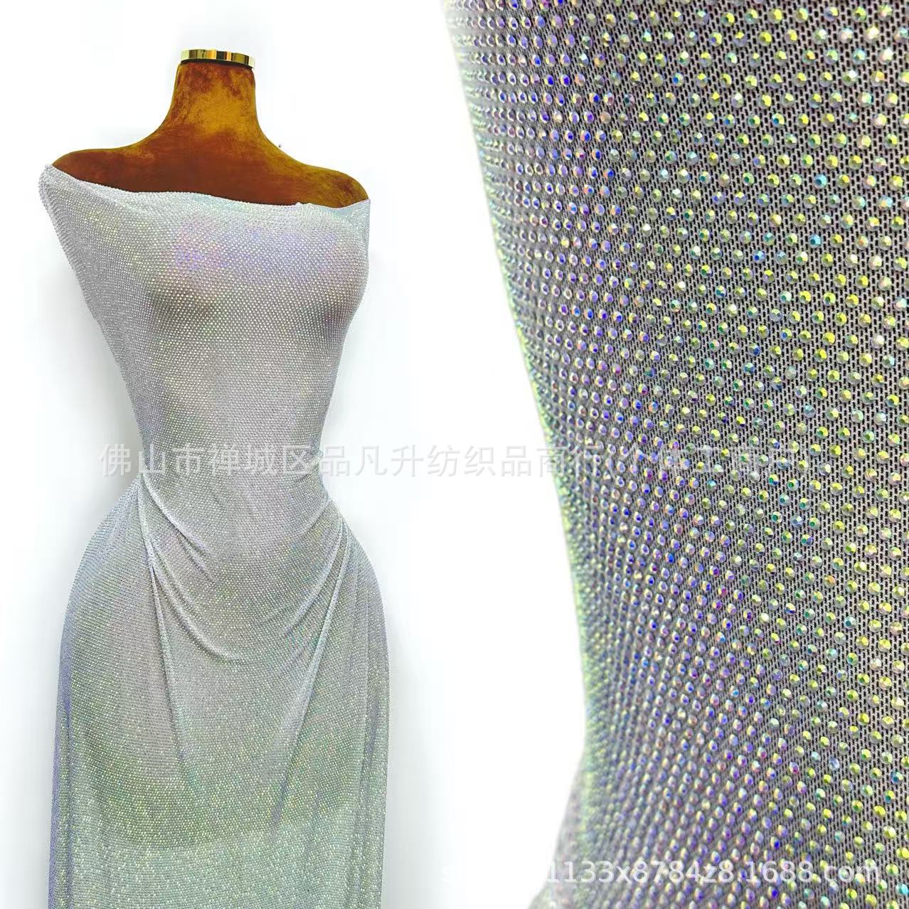 Fabricantes transfronterizos al por mayor de bienes de acero de amoniaca tela de perforación de vidrio de moda vestido de brindis tela de cena