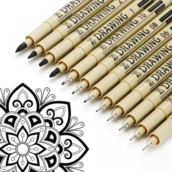 Cross-border best-selling needle-point pen, hand-drawing sketch pen, waterproof quick-dry black outline pen for comic outlining and art design