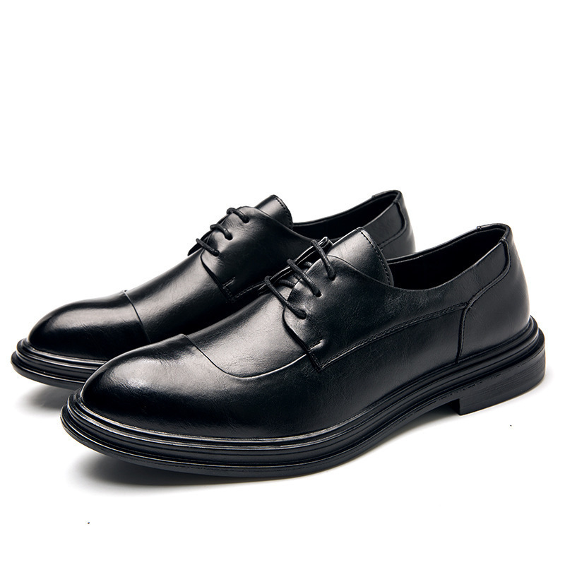 Zapatos transfronterizos de talla grande para hombres Zapatos de vestir de negocios para hombres de moda Zapatos de cuero de estilo británico de caballero coreano Zapatos de cuero de boda de novio image 6