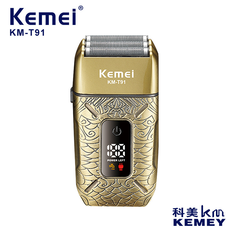 Komei afeitadora recíproca transfronteriza KM-T91 afeitadora eléctrica metálica cortadora de barba doméstica al por mayor