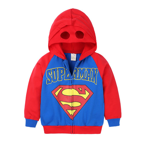 Children's clothing boys' hooded jackets children's spring and autumn zipper cardigans for small and medium-sized children baby sweatshirts eye mask jackets wholesale