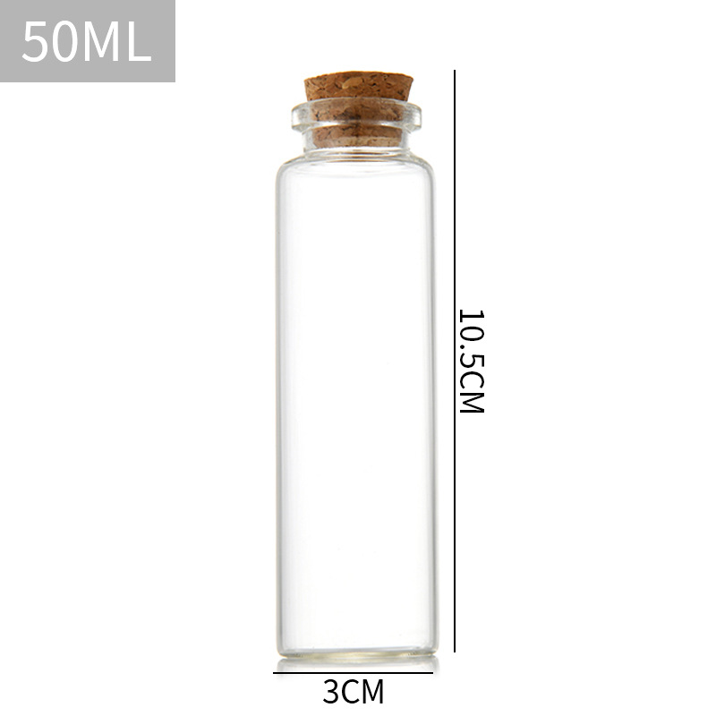 Botella de tubo de bayoneta de 30mm de diámetro que deseen botella de vidrio de corcho Cordyceps botella de medicina botella de té perfumada botella de deriva