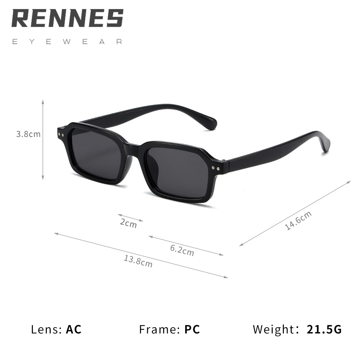 2025 nueva versión coreana de gafas de sol de moda rectangulares con montura pequeña, gafas de sol para viajar, gafas ligeras para hombres y mujeres
