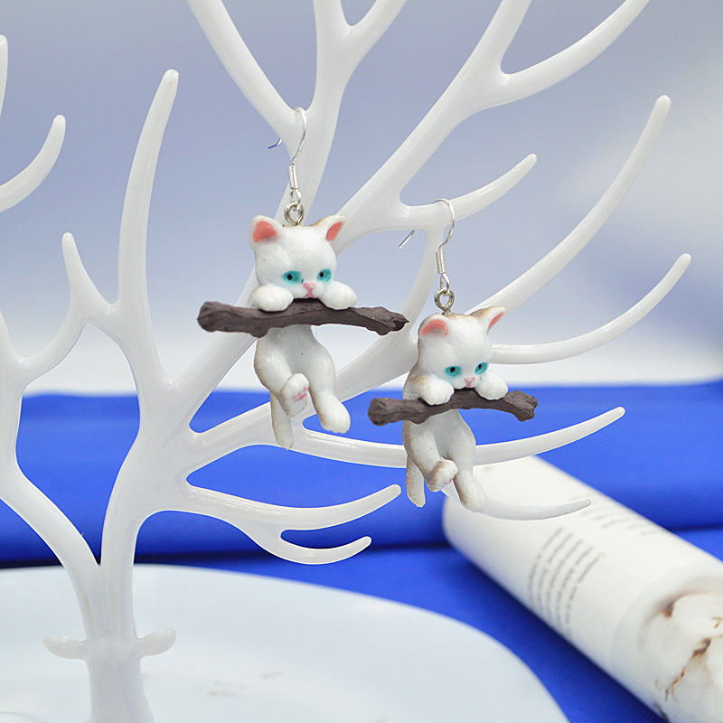 Cute Cat Soft Clay Drop Earrings display picture 3