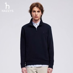 跨境 HAZZYS哈吉斯男装秋冬新款休闲长袖卫衣纯色时尚男款