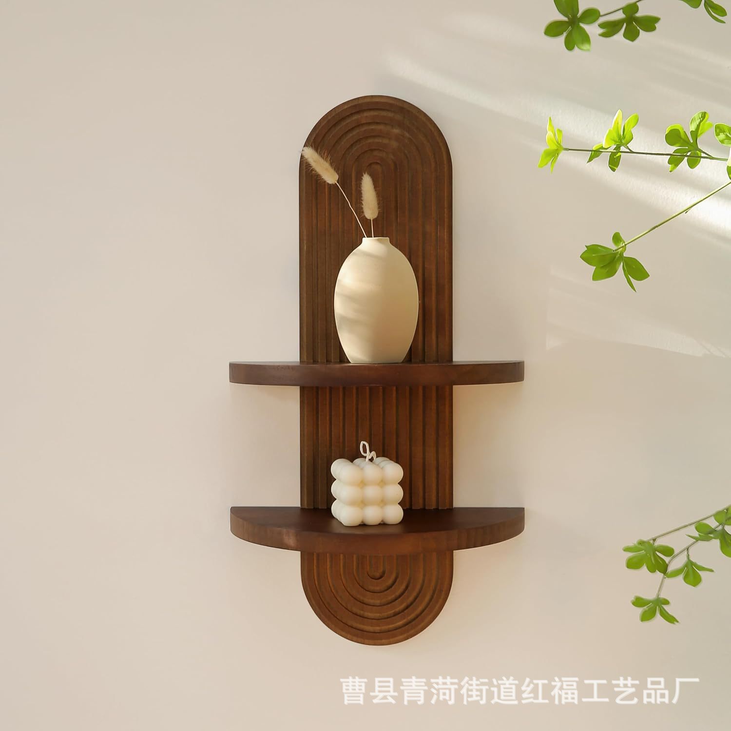 Cross-Border Wooden Wall Storage Rack Bedroom Partition Storage Rack Pine Wood Floating Decorative Plant Rack Wall Hanging Rack