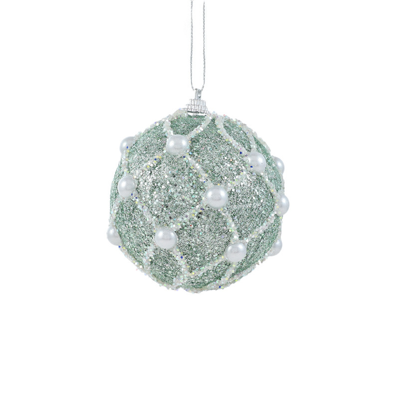 Nueva espuma verde bola de Navidad colgante de sexo opuesto polvo brillante polvo adhesivo árbol de Navidad colgante bola decoración colgante diseño