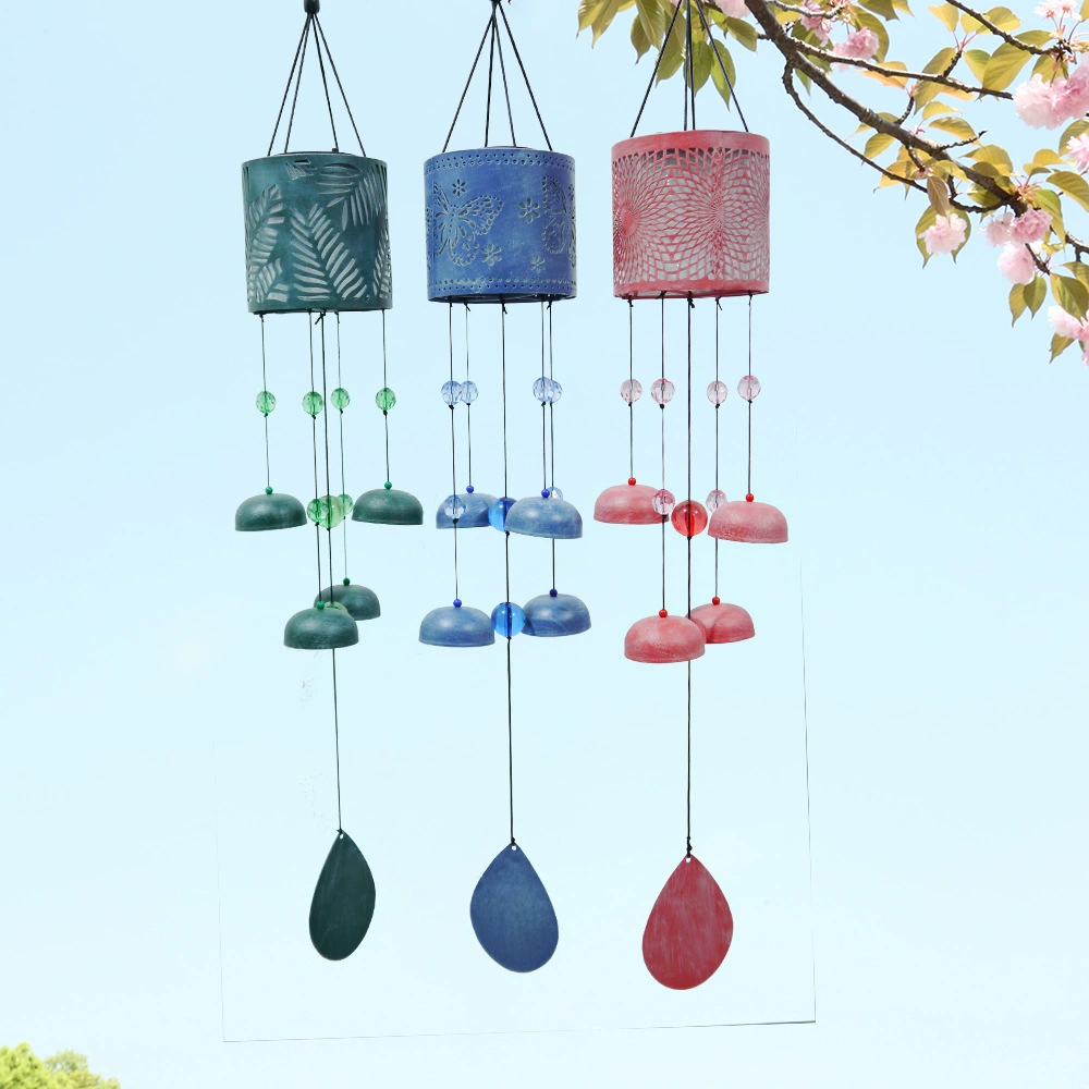 Бабочка железная полый Солнечный красочный колокольчик подвесной колокольчик открытый сад ландшафтный светильник декоративный светильник