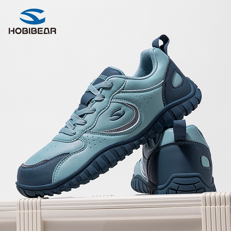 Hobibear Leather Wide-Toe Shoes, Spring & Fall Men's Shoes, Comfortable Sports Shoes, Wear-Resistant Barefoot Shoes, Running Shoes, Factory Direct Sales
