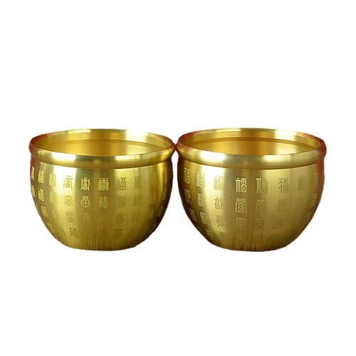Pure brass rice jar Baifu cylinder cornucopia desktop small ornaments ashtray study room decoration Yiwu manufacturer wholesale