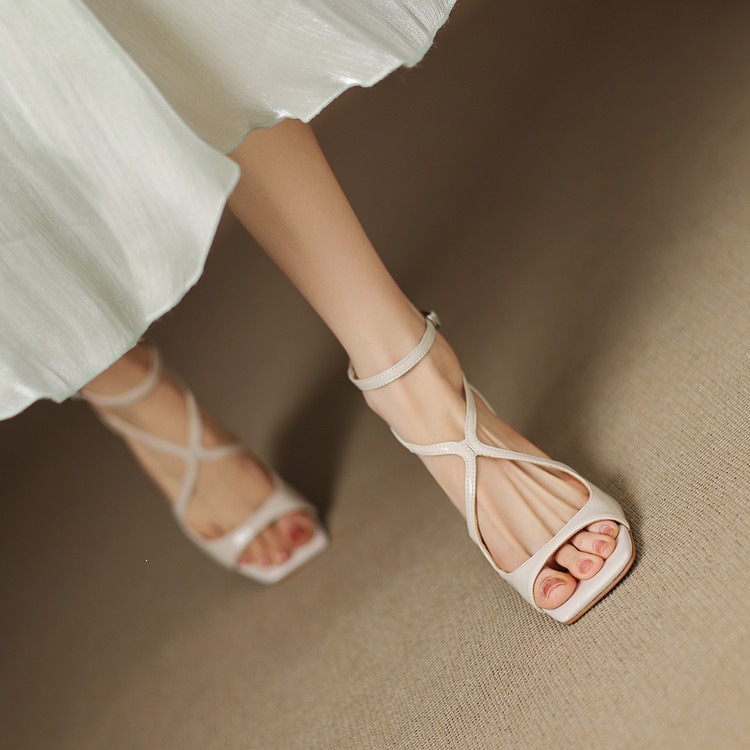Giày cao gót nữ da thật mũi nhọn gót cao 9 cm — màu đen, màu trắng ngà, màu nude chi tiết 92