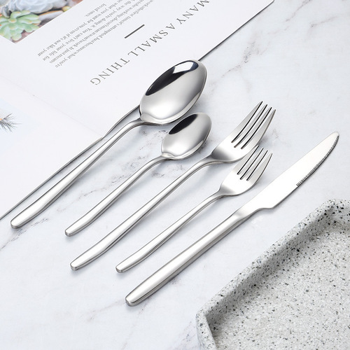 Stainless steel tableware creative high-end hotel steak knife and fork home dessert spoon fruit fork tableware set wholesale
