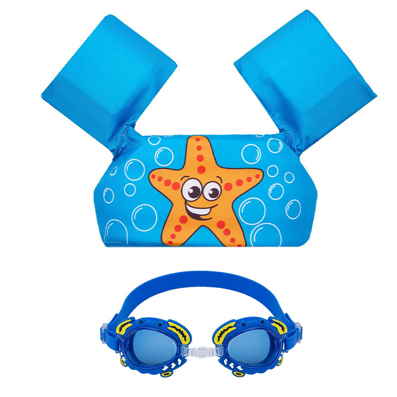 Chaleco flotante infantil de dibujos animados grueso chaleco de natación para niños combinación de gafas de natación pony image 23