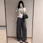 宽松透气薄款直筒阔腿裤