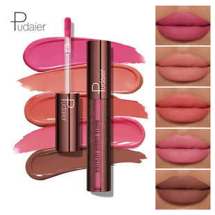 European and American Cross-Border Amazon Pudaier Matte Liquid Lipstick Waterproof and Anti-Transfer 5-Color Lip Glaze Lip Makeup Wholesale